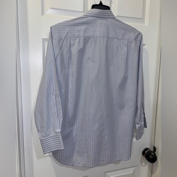 Canali Dress Shirt Mens 16 41 Blue Striped Long Sleeve Button Up Blue​ - Picture 7 of 14